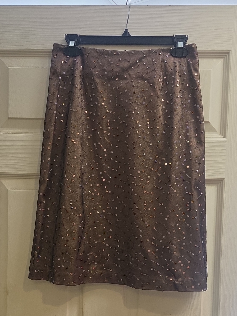 Trina Turk Brown A-Line Sequin Skirt